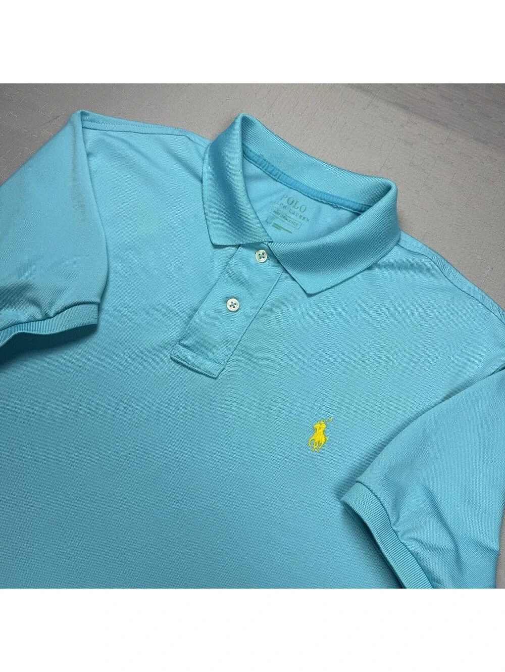 Polo Ralph Lauren Performance Men’s L Aqua Blue Stretch Golf Polo Shirt